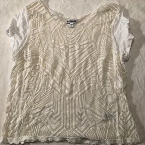 Express white sheer t shirt